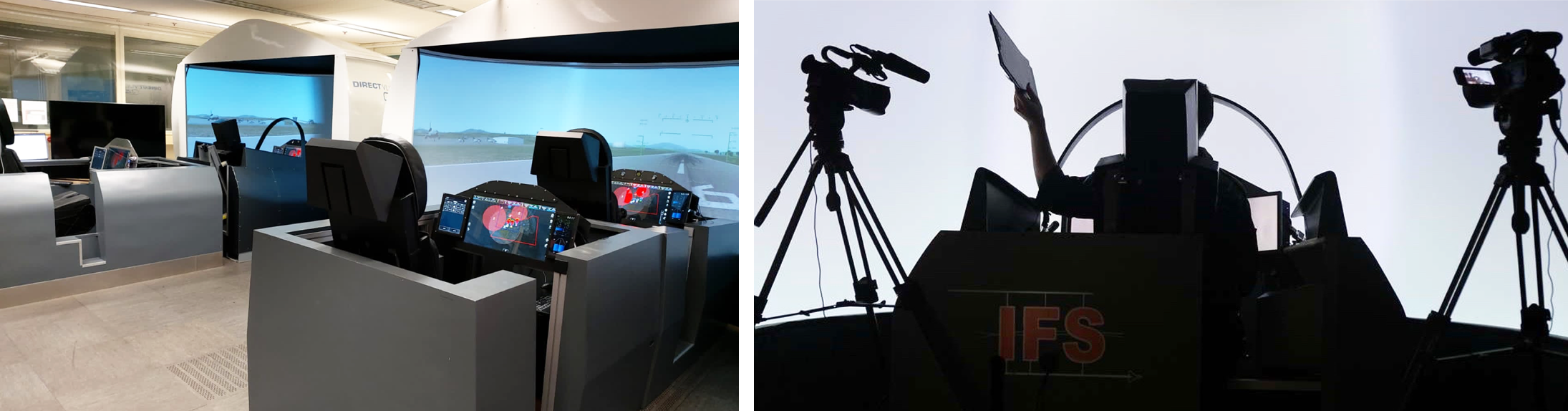 Wissenschaftliche und experimentelle Untersuchungen von Missionstechnologien in der Simulation und im Flugversuch Zwei Fotos zu Untersuchungen von Missionstechnologien in der Simulation und im Flugversuch